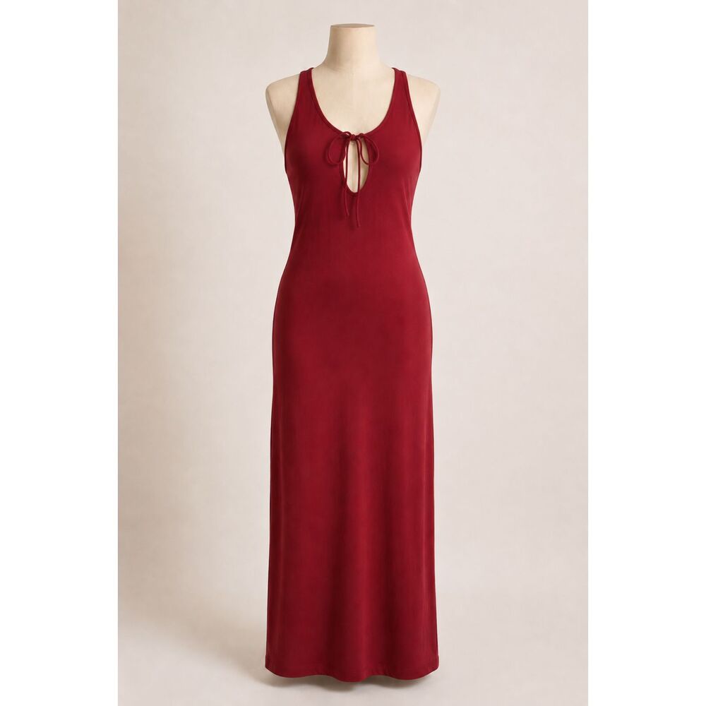 NWT Wild Fable ButterBliss Red Tie Front Racerback Maxi Dress Women’s S
